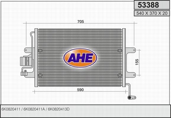 AHE 53388 - Condensatore, Climatizzatore autozon.pro