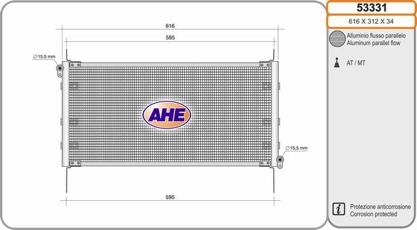 AHE 53331 - Condensatore, Climatizzatore autozon.pro