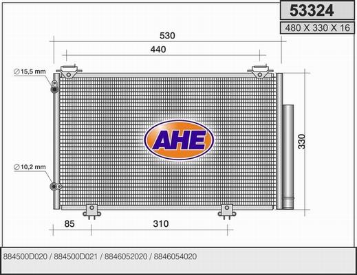 AHE 53324 - Condensatore, Climatizzatore autozon.pro