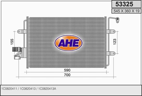 AHE 53325 - Condensatore, Climatizzatore autozon.pro