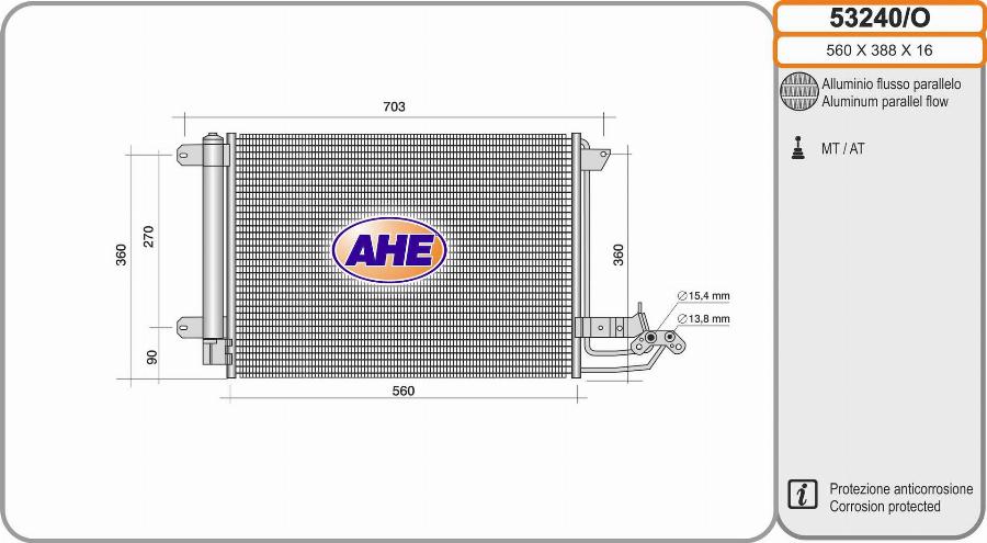 AHE 53240/O - Condensatore, Climatizzatore autozon.pro