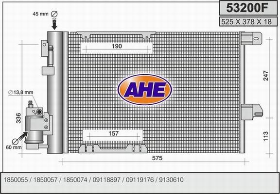 AHE 53200F - Condensatore, Climatizzatore autozon.pro