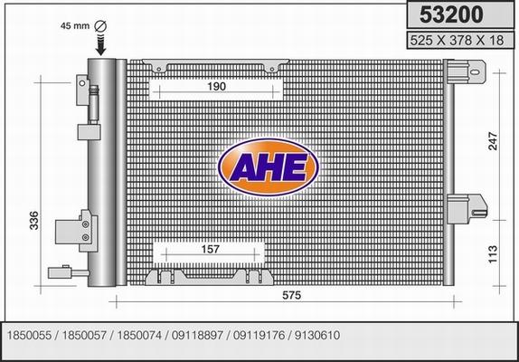 AHE 53200 - Condensatore, Climatizzatore autozon.pro