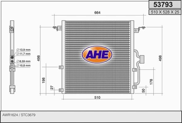 AHE 53793 - Condensatore, Climatizzatore autozon.pro