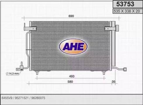 AHE 53753 - Condensatore, Climatizzatore autozon.pro