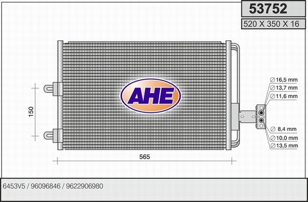 AHE 53752 - Condensatore, Climatizzatore autozon.pro