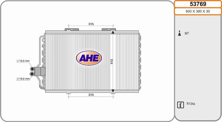 AHE 53769 - Condensatore, Climatizzatore autozon.pro