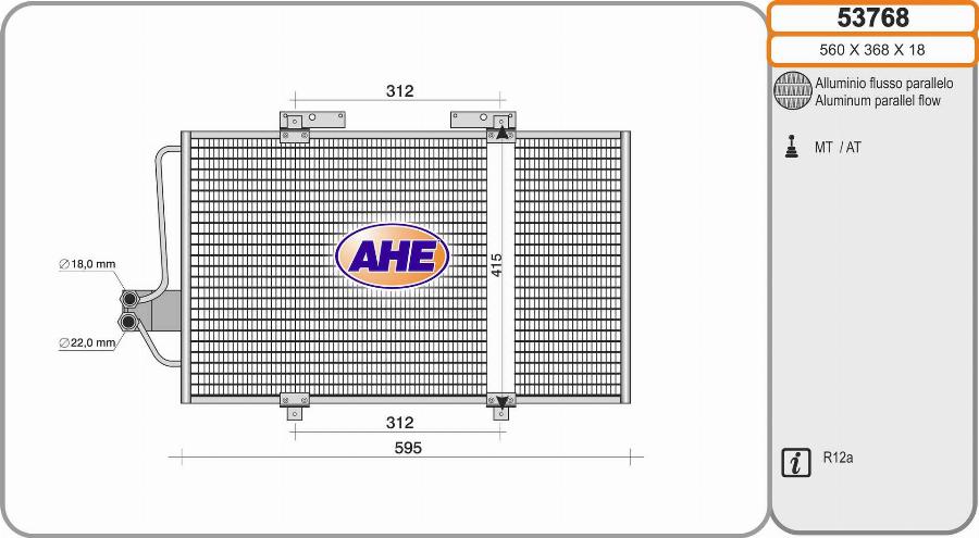 AHE 53768 - Condensatore, Climatizzatore autozon.pro