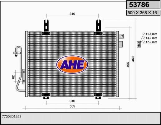 AHE 53786 - Condensatore, Climatizzatore autozon.pro