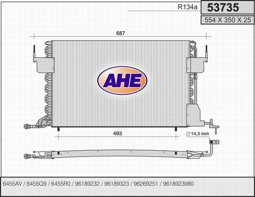 AHE 53735 - Condensatore, Climatizzatore autozon.pro