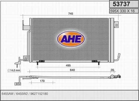 AHE 53737 - Condensatore, Climatizzatore autozon.pro