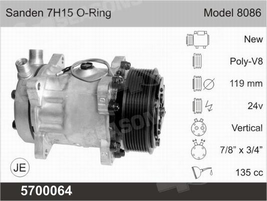 AHE 5700064 - Compressore, Climatizzatore autozon.pro