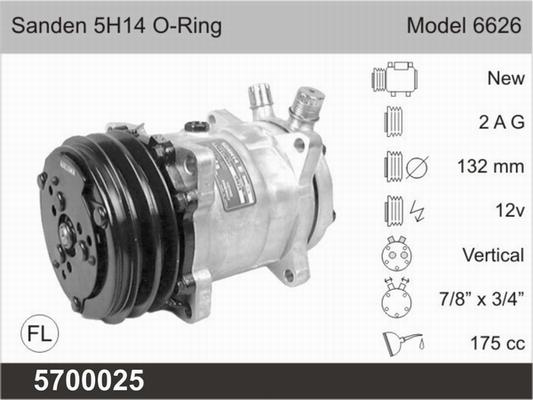 AHE 5700025 - Compressore, Climatizzatore autozon.pro