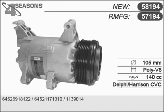 AHE 57194 - Compressore, Climatizzatore autozon.pro