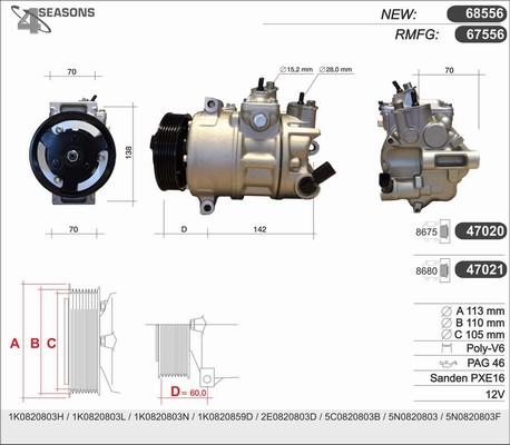 AHE 68556 - Compressore, Climatizzatore autozon.pro