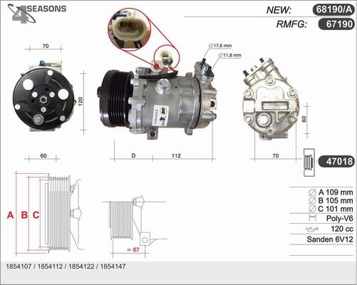 AHE 68190/A - Compressore, Climatizzatore autozon.pro