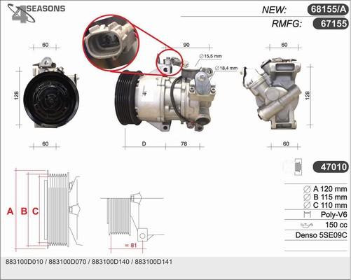 AHE 68155/A - Compressore, Climatizzatore autozon.pro