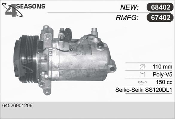 AHE 67402 - Compressore, Climatizzatore autozon.pro