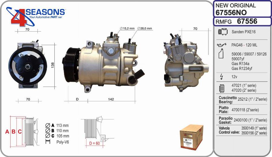 AHE 67556NO - Compressore, Climatizzatore autozon.pro