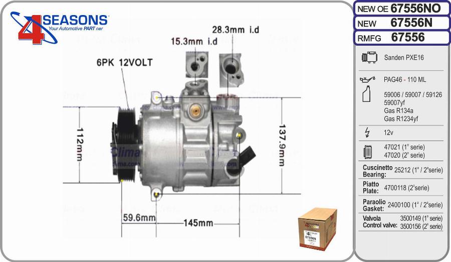 AHE 67556N - Compressore, Climatizzatore autozon.pro