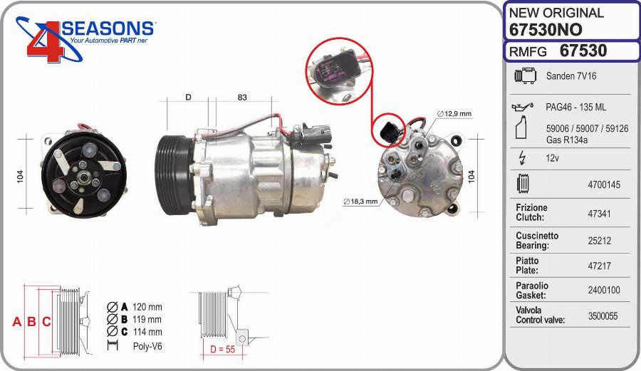 AHE 67530NO - Compressore, Climatizzatore autozon.pro