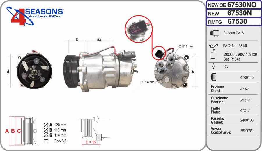 AHE 67530N - Compressore, Climatizzatore autozon.pro