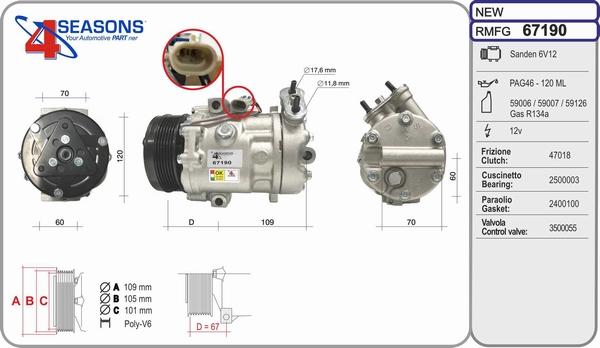 AHE 67190 - Compressore, Climatizzatore autozon.pro