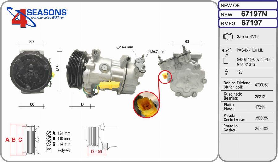 AHE 67197N - Compressore, Climatizzatore autozon.pro