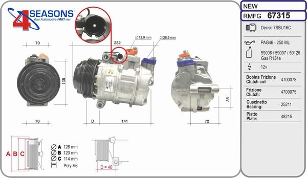 AHE 67315 - Compressore, Climatizzatore autozon.pro