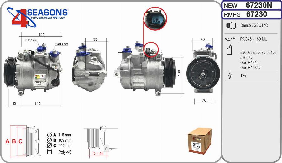 AHE 67230N - Compressore, Climatizzatore autozon.pro