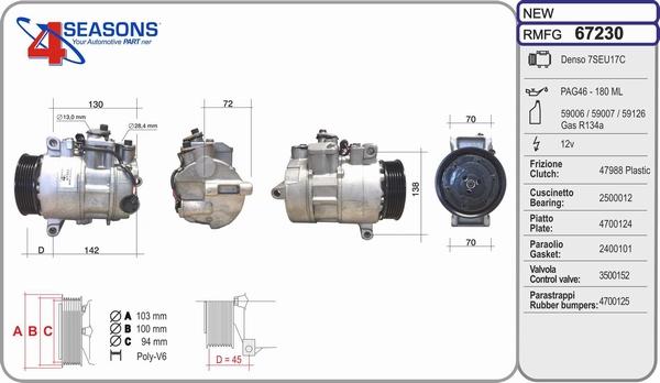 AHE 67230 - Compressore, Climatizzatore autozon.pro