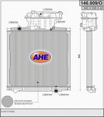 AHE 140.009/O - Radiatore, Raffreddamento motore autozon.pro