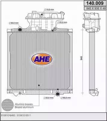 AHE 140.009 - Radiatore, Raffreddamento motore autozon.pro