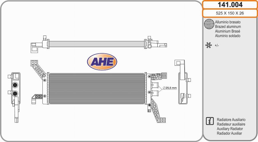 AHE 141.004 - Radiatore, Raffreddamento motore autozon.pro