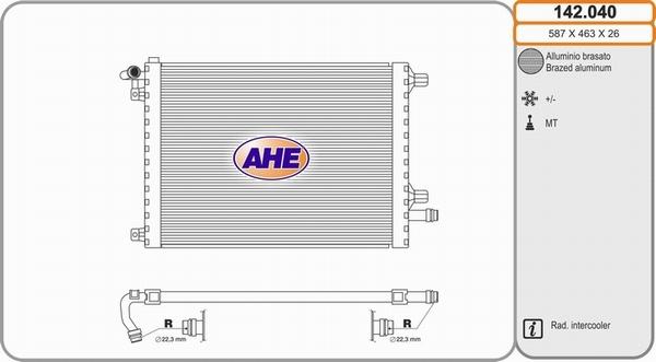 AHE 142.040 - Radiatore, Raffreddamento motore autozon.pro