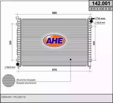 AHE 142.001 - Radiatore, Raffreddamento motore autozon.pro