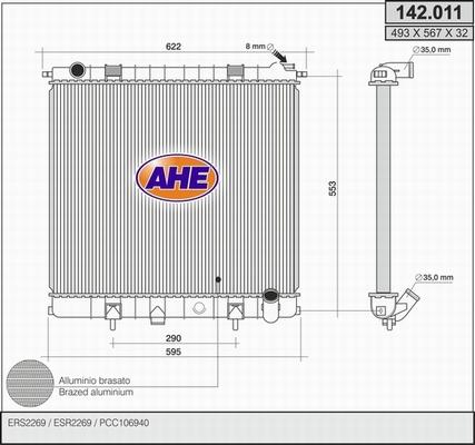 AHE 142.011 - Radiatore, Raffreddamento motore autozon.pro