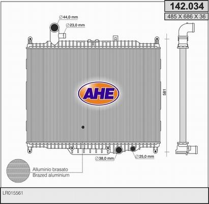 AHE 142.034 - Radiatore, Raffreddamento motore autozon.pro