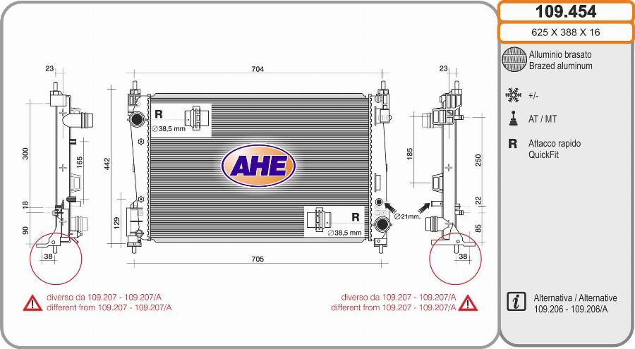 AHE 109.454 - Radiatore, Raffreddamento motore autozon.pro