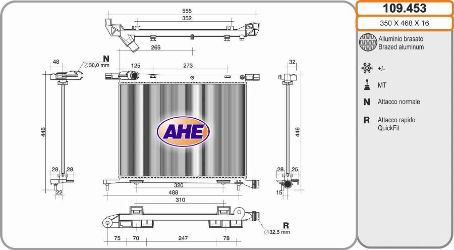 AHE 109.453 - Radiatore, Raffreddamento motore autozon.pro