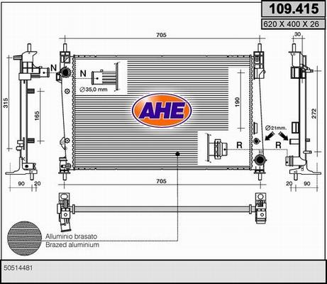 AHE 109.415 - Radiatore, Raffreddamento motore autozon.pro