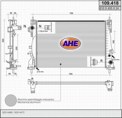 AHE 109.418 - Radiatore, Raffreddamento motore autozon.pro