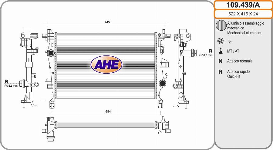 AHE 109.439/A - Radiatore, Raffreddamento motore autozon.pro