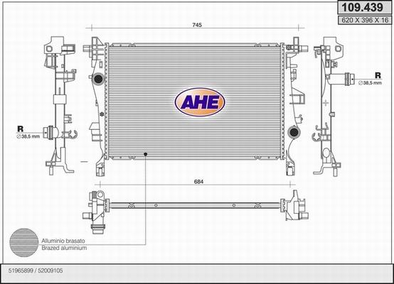 AHE 109.439 - Radiatore, Raffreddamento motore autozon.pro