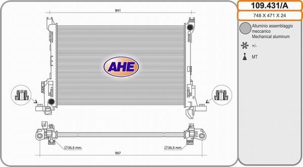 AHE 109.431/A - Radiatore, Raffreddamento motore autozon.pro