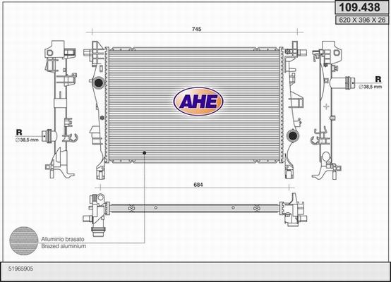 AHE 109.438 - Radiatore, Raffreddamento motore autozon.pro