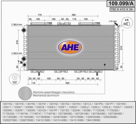 AHE 109.099/A - Radiatore, Raffreddamento motore autozon.pro