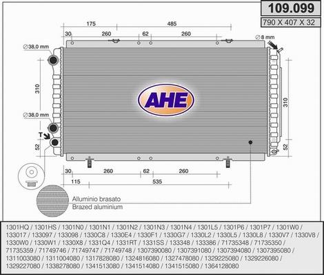 AHE 109.099 - Radiatore, Raffreddamento motore autozon.pro