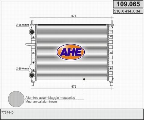 AHE 109.065 - Radiatore, Raffreddamento motore autozon.pro