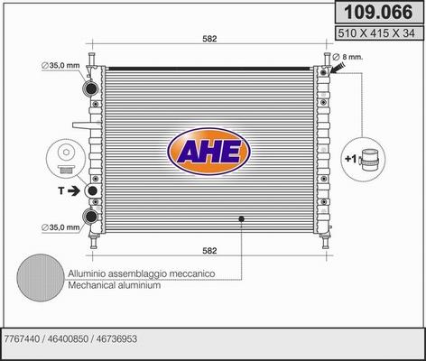 AHE 109.066 - Radiatore, Raffreddamento motore autozon.pro